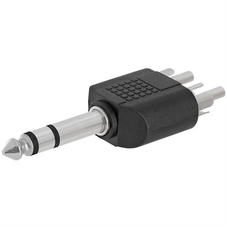 6.35 Mm Stereo Plug To 2xRCA Plug Adapter - Straight